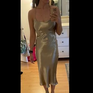 Skylar + Madison Gold Midi Slip Dress size Small!